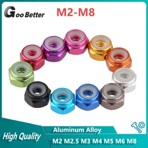 Sechskant Nylock Sicherungsmuttern Aluminiumlegierung Einsatz Sicherungsmutter M2 M2.5 M3 M4 M5 M6 M8 - Bild 1 von 21