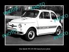 OLD POSTCARD SIZE PHOTO OF 1965 FIAT ABARTH 595 110 LAUNCH PRESS PHOTO
