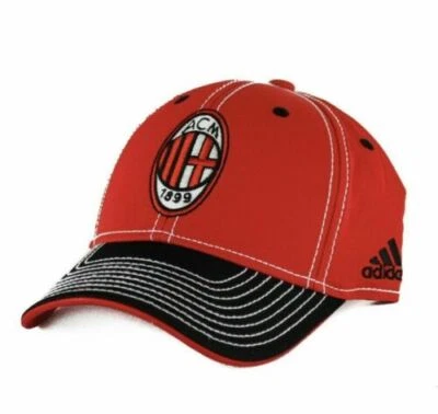 Adidas AC Milan Italy Serie A Soccer Pro Shape Red Hat Adult S/M NEW! - Image 1 of 3