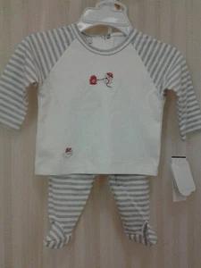 NWT NEW Kissy Kissy Unisex Boy Girl Striped Footed Pant Set sz 0-3m nwt  - Picture 1 of 4