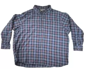 Vintage Duluth Trading Flannel Shirt 3XL Blue Red Plaid Flannel Long Sleeve - Picture 1 of 8
