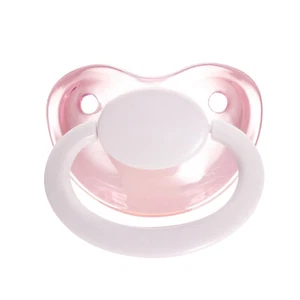 Erwachsene Schnuller Schnuller Dummy aus Punktwindel durchscheinend rosa und weiß - Bild 1 von 5