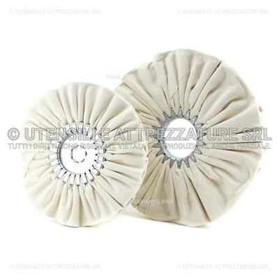 R&G DISCO RUOTA in COTONE VENTILATO per LUCIDATURA ACCIAIO INOX METALLI OTTONE L - Immagine 1 di 4