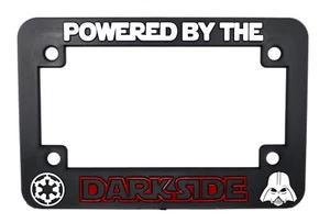 Powered by The Darkside for Star Wars 3D Raised Motorcycle License Plate Frame - Picture 1 of 6