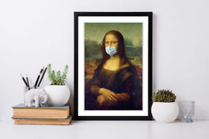The Mona Lisa Mask 2020 Da Vinci FRAMED WALL ART PICTURE POSTER PRINT 4 SIZES