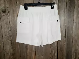 NEW INC M Shorts Women's White Pull On Linen Cargo - Picture 1 of 5