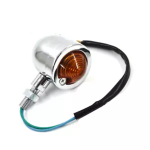 Motorcycle Turn Signals Indicator 12V Bullet Metal Light Cafe Racer Old School - Foto 1 di 6