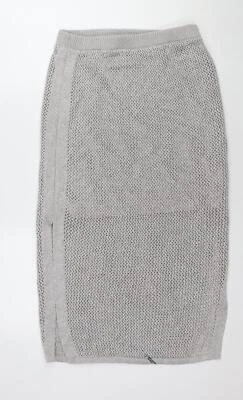 Marks and Spencer Women's Grey Knit Skirt M - Image 1 of 4