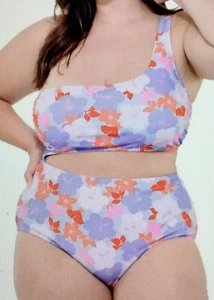 Traje de baño Ninety Nine Degrees Junior 1X 18-20 Lush Tropics de un hombro 1 pieza nuevo con etiquetas - Imagen 1 de 6