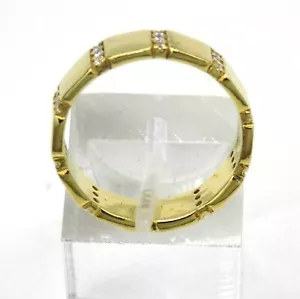 Italy Argento Vivo Band Ring 18k Yellow Gold Vermeil 925 Sterling Silver CZ  7 - Picture 1 of 5