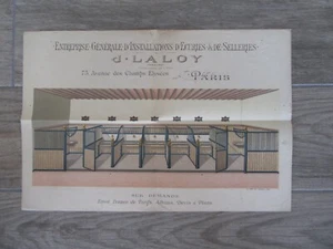 PLAKAT 1880 PFERD STALL SATTLEREIEN LALOY CHAMPS ELYSEES PARIS - Bild 1 von 7
