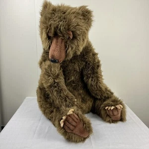 Hansa Plush Realistic Brown Grizzly Bear Vintage 1999 Huge 27" - Picture 1 of 8