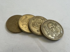 Mexico $1000 Peso Golden Eagle Bronze Coins 1988-1989 Juana De Asbaje Lot Of 4 - Picture 1 of 6