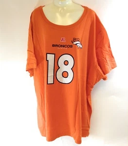 Womens NFL Majestic Denver Broncos Peyton Manning #18 Orange Plus Sz Tee T-Shirt - Picture 1 of 4