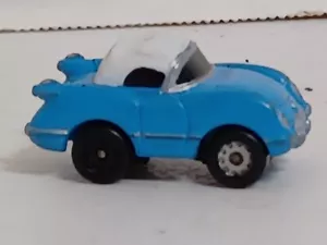 Vintage 1980's Micro Machines Galoob Blue '55 Chevy Corvette Convertible Toy - Picture 1 of 6