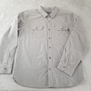 Dakine Shirt Mens Size Extra Large Gray Flannel Knit Cotton Long Sleeve Outdoor
