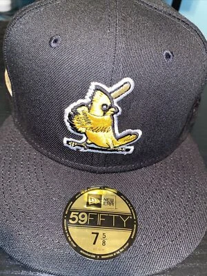 7 5/8 st. louis cardinals black 1967 world series yellow bottom fitted hat - Image 1 of 4