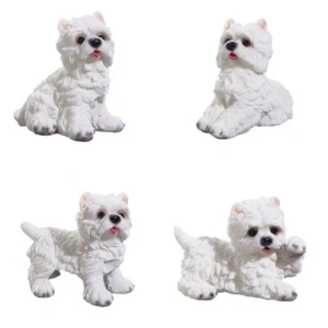 4er Set kleine Westie Hunde 8cm - Picture 1 of 1