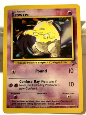 DROWZEE - Base Set 2 - 73/130 - Common - Pokemon Card - Unlimited - 2000 - NM - Image 1 of 2