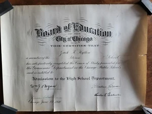 Peterson School Chicago Board of Education Vintage 1930 Diploma - Picture 1 of 3
