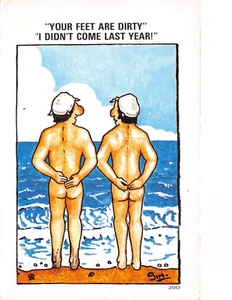 TARJETA POSTAL CÓMIC HOMBRE DESNUDO EN EL MAR Nº C27 SIN USAR BUENA MÁS MUY BUENA - Imagen 1 de 2