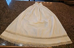 Vintage Edwardian Baby Girls Or Doll White Cotton Crotchet Lace Slip Sun Dress - Picture 1 of 19