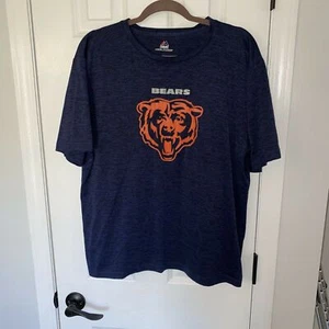 Camicia Majestic Chicago Bears Cool Base taglia L-XL blu arancione manica corta - Foto 1 di 4