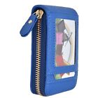 (Blue)Credit Card Bag With Zipper Fashionable Mini Portable Antimagnetic ID