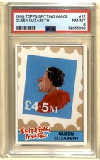1990 Topps Spitting Image Queen Elizabeth PSA 8 #17