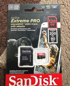 SanDisk Extreme PRO 128GB MicroSDXC Memory Card + SD Adapter up to 200MB/s - Picture 1 of 1
