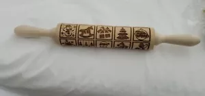Pastrymade CHRISTMAS Engraved Wooden Rolling Pin Embossed Dough Christmas Mold - Picture 1 of 5
