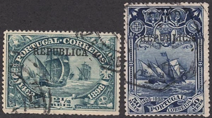 1911 Portugal SC# 185-188 - Vasco da Gama Overprinted - 2 Different Stamps-Used - Foto 1 di 2