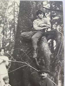 C. 1912 RPPC Family Logging Pic Boy In Tree, Astoria, OR Postcard - Picture 1 of 5