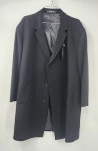 NEW Kenneth Cole New York Men's Black Long Over Coat Size 54R - Picture 1 of 16