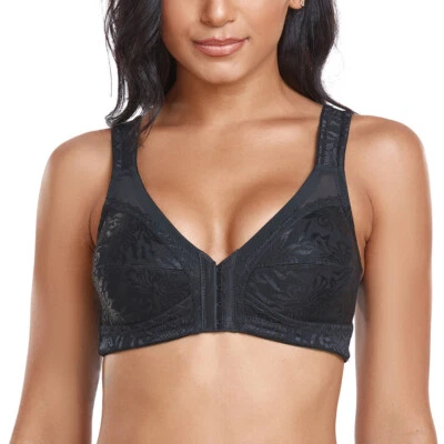 Women Front Closure Wireless Back Support Full Coverage Bra Posture Corrector - Image 1 of 4