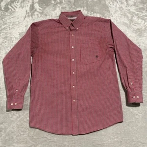 Camisa Ariat Para Hombres Mediana Roja Serie Pro Botón a Cuadros Vaquero Occidental Ropa de Trabajo - Imagen 1 de 8