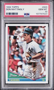 Don Mattingly New York Yankees 1994 Topps #600 PSA 10 gemas como nuevo - Imagen 1 de 2