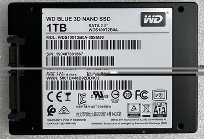 Western Digital WD Blue 3D NAND SATA, 1TB, 2.5" Internal SSD (WDS100T2B0A) 100% - Image 1 of 2