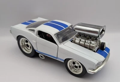 1966 Mustang Shelby GT-350 White/Blue Stripes 1/24 Muscle Machines - Image 1 of 4