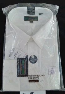 camicia abito bianco Alexander Julian Colours regular fit taglia 19 34/35 3X. B16 - Foto 1 di 8