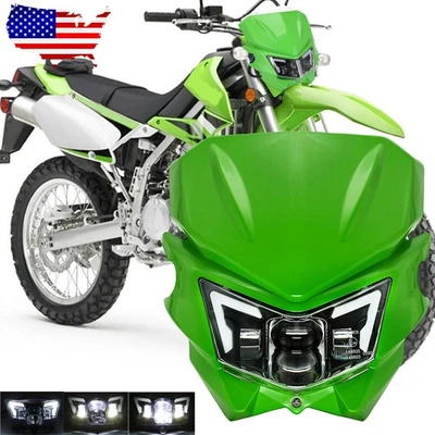 Faro LED con carenado para Kawasaki KLR KLX125 KLX250 KLX250S KLX250SF Foto 1 de 4
