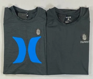 Para hombres Hurley UPF 50+ Secado Rápido Rashguard Manga Corta Surf Natación Camisa NUEVA - Imagen 1 de 5