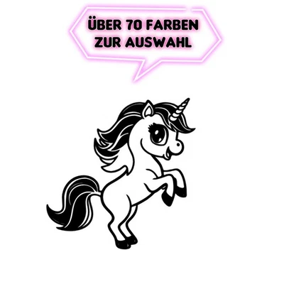 Textil Aufkleber Einhorn Süß Shirt Pijama 7-10cm Sticker Kinder Bügelfolie M4 - Bild 1 von 4