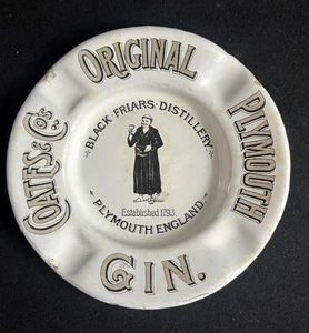 COATES & COS BLACK FRIARS GIN DESTILLERY PLYMOUTH VINTAGE EMAILLE BAR PUB ASCHENBECHER - Bild 1 von 7