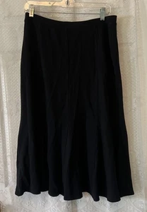 EILEEN FISHER Jupe noire Godot femme laine viscose mélangée taille élastique taille moyenne - Photo 1 sur 5