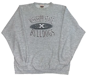 De colección Años 90 Mississippi State Bulldogs MSU - ROJO ROBLE Gris Manga Larga Cuello Redondo L - Imagen 1 de 9