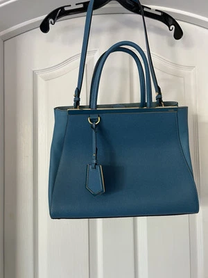 Fendi 2 Jours Aqua Blue Satchel Handbag - Image 1 of 4