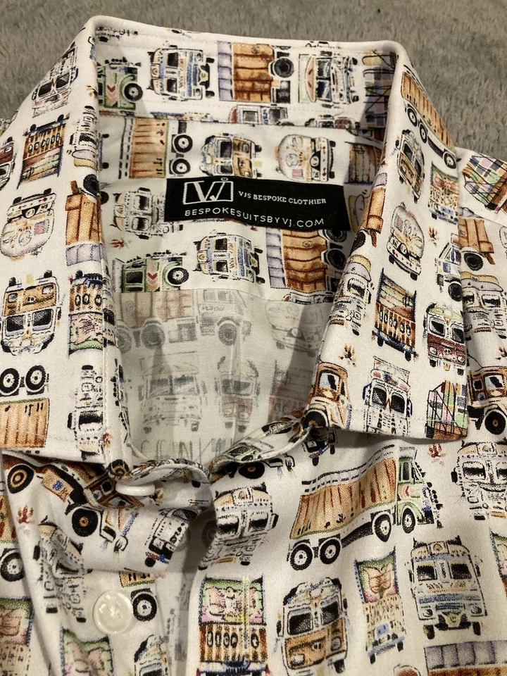 Camisa de vestir a medida para hombre XXL Truck Signature abotonada puños franceses Foto 1 de 3