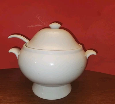 POTTERY BARN Great White Soup Tureen With Lid and Ladle  - Image 1 of 4