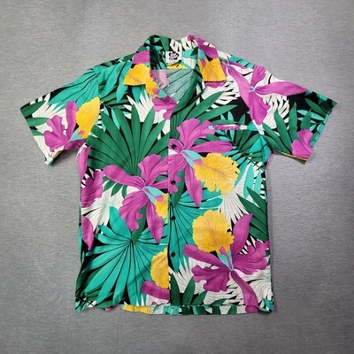 Hilo Hattie Shirt Mens Large Multicolor Floral Hawaiian Single Stitch Vintage - Image 1 of 4